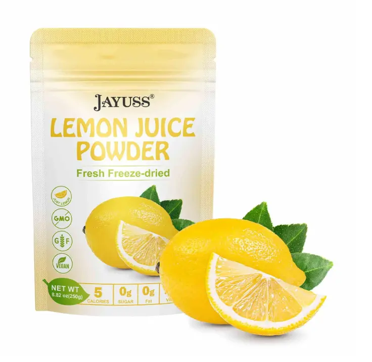 Lemon Juice Powder 8.82 Ounce, 100% Natural, Freeze Dried Lemon Juice, No Sugar or Additives, Great for Drinks, Smoothies, and Beverages 250g