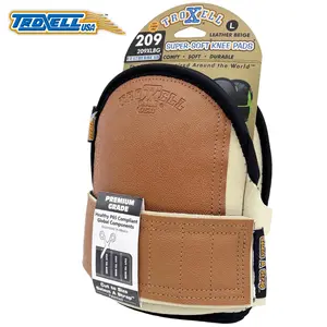 TROXELL USA SuperSoft Leatherhead Kneepads for Men & Women, Ultra Soft Cushion Non-Slip Neoprene Straps Durable Ergonomic Fit for Flooring Construction Work - (Large Size / Bagged in Pairs)