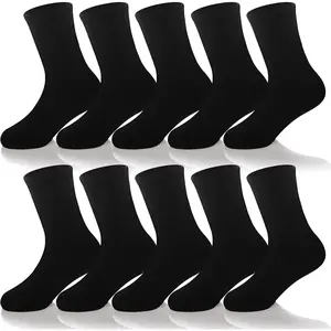 Kids Classics Crew Socks 10 Pairs Child Boy Girls Athletic Cotton Basic School Uniform Breathable Casual Sports Socks