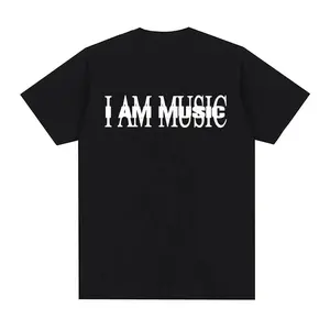 I Am Music Print T-Shirt Y2K Meme Opium Ken Carson Destroy Lonely T Shirts Men Women Fashion Vintage T Shirt, Casual Summer Shortsleeve Crewneck