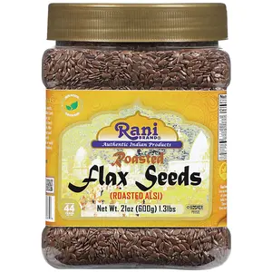 Rani Roasted Flax Seeds (Alsi, Linum usitatissimum) 21oz (1.3lbs) 600g PET Jar ~ All Natural | Gluten Friendly | Non-GMO | Kosher | Vegan | Indian Origin