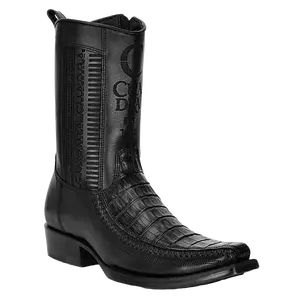 MEN'S CUADRA ENGRAVED BROWN FUSCUS WESTERN BOOTS custom  boots Men's Western Wide Boot botas  exoticas Gabor Men's Black Leather Boots