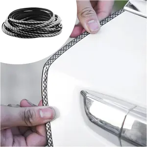 Car Door Edge Guards, Ft U Shape Door Edge Trim, Rubber Molding Auto Door Edge Seal Protector, AntiCollision Vehicle Protection Accessories Universal for SUV, Truck, Van (Carbon Fiber)