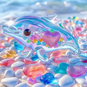Mermaid Themed DIY Diamond Arts Colorful Painting Kit without Frame, 5D Diamond Decor Painting by Numbers Kit, DIY Wall Art Decor