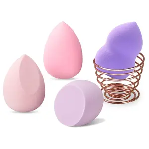 5 Pcs Makeup Sponge Set, 4 Pieces Make Up Sponge with 1 Holder, Beauty sponges, Makeup Blender for Face, Perfect for Foundation, Powder, and Blending - Includes Holder for Easy Storage!