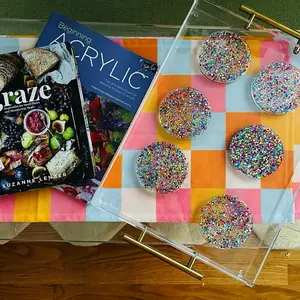 Vibrant Decorative Coasters, Non-Slip Absorbent Drink Coasters for Home, Office, Coffee Table Use