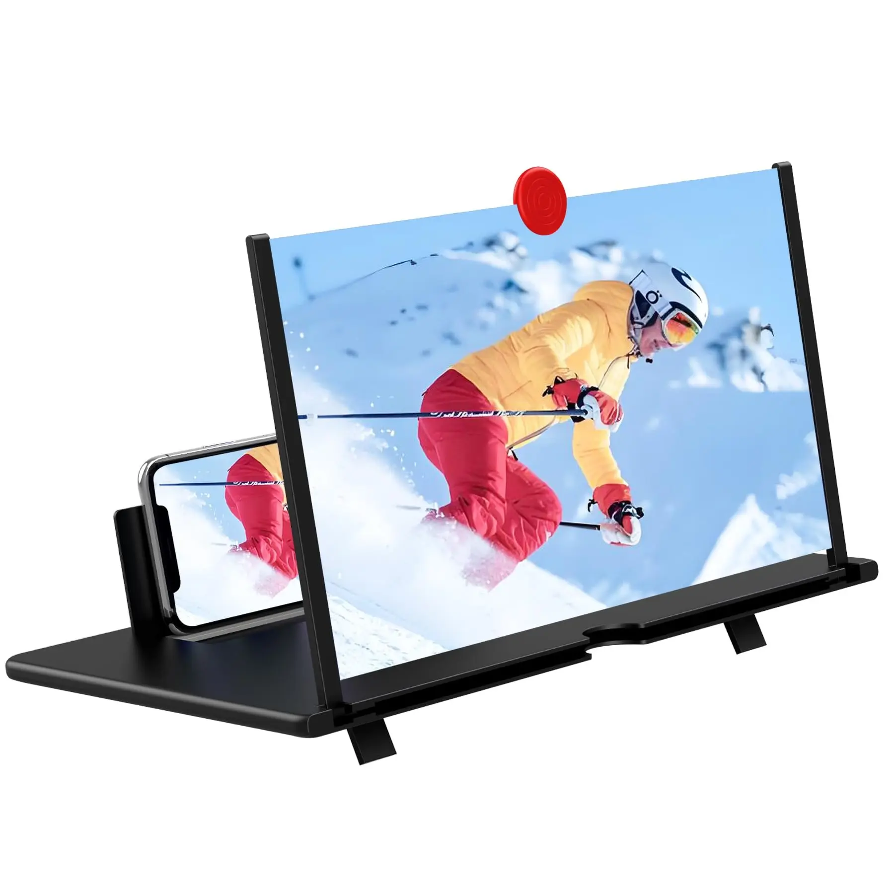 12 Inch Screen Magnifier, Foldable Smartphone Stand Cellphone Holder with 3D HD Display, Ideal for Watching Movies & Gaming, Supports All Phones, Universal Smartphone Holder, Cell Phone Mounts, Accessories