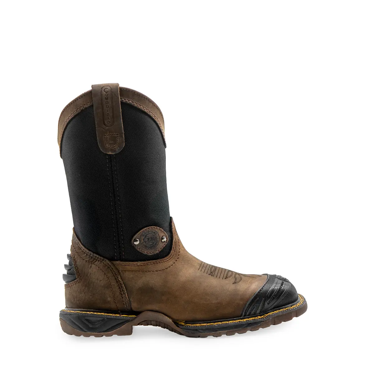 CEBU Men's Thunder 300 Wellington Square Toe Pull On Leather & Mesh Boot with EVA Outsole