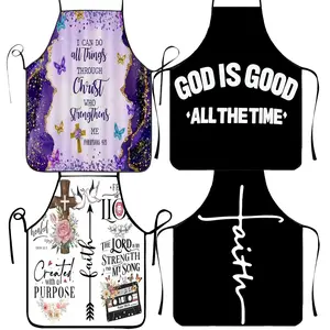 Bible Verse Apron with Butterfly & Floral Design,1 Count Polyester Kitchen Apron for Cooking, Christmas Gift, Winter Apron for Women,Cool Autumn Apron,Christmas Decorations,"I Can Do All Things"