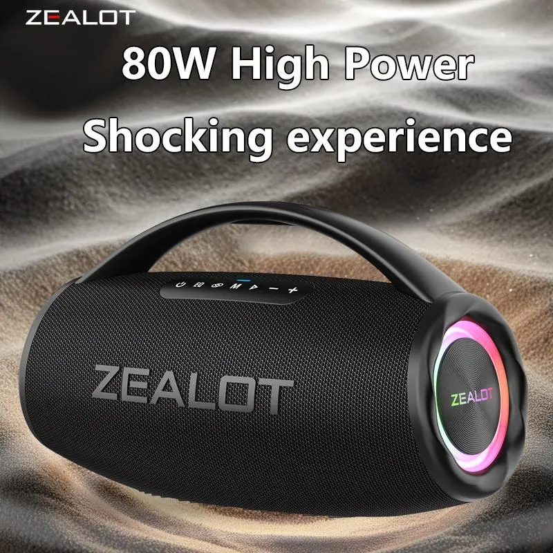 ZEALOT S97 Wireless Speaker, 80W Portable Subwoofer Wireless