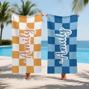 Custom Chevron Beach Towels for Swim Teams Vintage Style Personalized Towels College Swim Club Gift