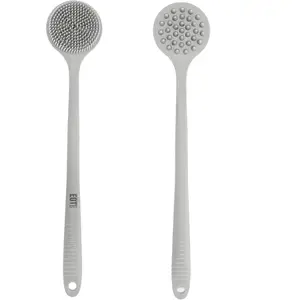 Bendable Long Handled   Brush & Hair Scrubber - Bath Shower  Brush, Shampoo Hair & Scalp ,  Scrubber for Shower (Light Gray)