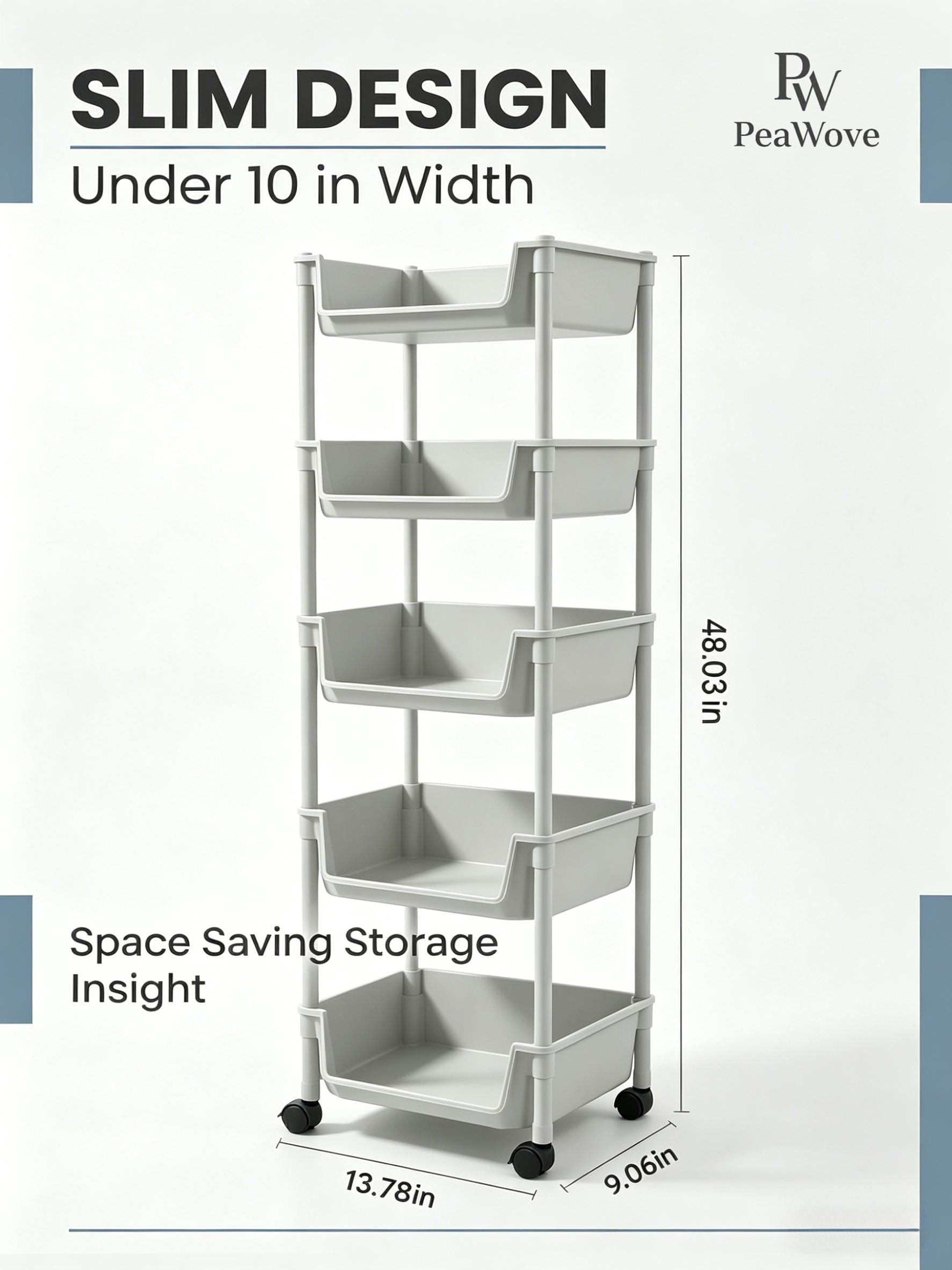 PeaWove Multifunctional Multi-Layer Plastic Storage Cartwith Wheels, Layered Shelf Organizer for BedroomKitchen Bathroom Living Room, AdjustableStanding Shelf Suction Cup Sponge Holder for Kitchen Sink semiannual sale 2026 easy install kit glove clip cas PeaWove Multifunctional Multi-Layer Plastic Storage Cartwith Wheels, Layered Shelf Organizer for BedroomKitchen Bathroom Living Room, AdjustableStanding Shelf Suction Cup Sponge Holder for Kitchen Sink semiannual sale 2026 easy install kit glove clip cas