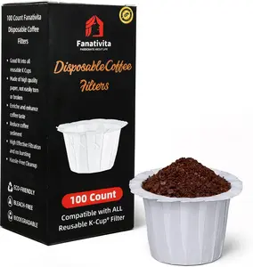 100 Count Fanativita K Cup Coffee Filters Disposable for Keurig Single Cup