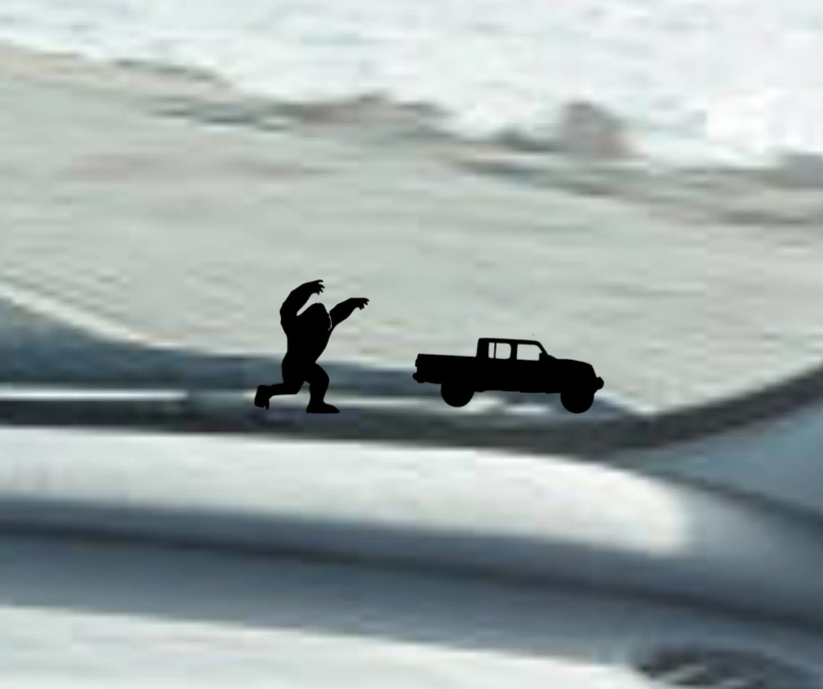 Bigfoot with Vehicle decal - windshield Easter egg for Jeep Gladiator