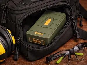 3D Printed 31rnd 9mm Ammo Storage Box Compact Range Organizer Lightweight Durable Plastic Stackable Easy Carry for Range Home Travel