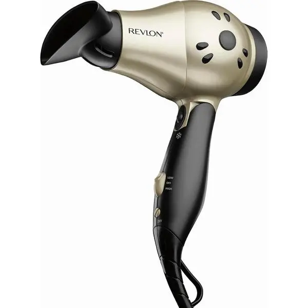 1875W Compact Folding Handle Hair Dryer, Ionic Technology for Less Frizz & More Shine, 2 Heat/Speed Settings + Cool Shot, Travel-Friendly & Easy Storage