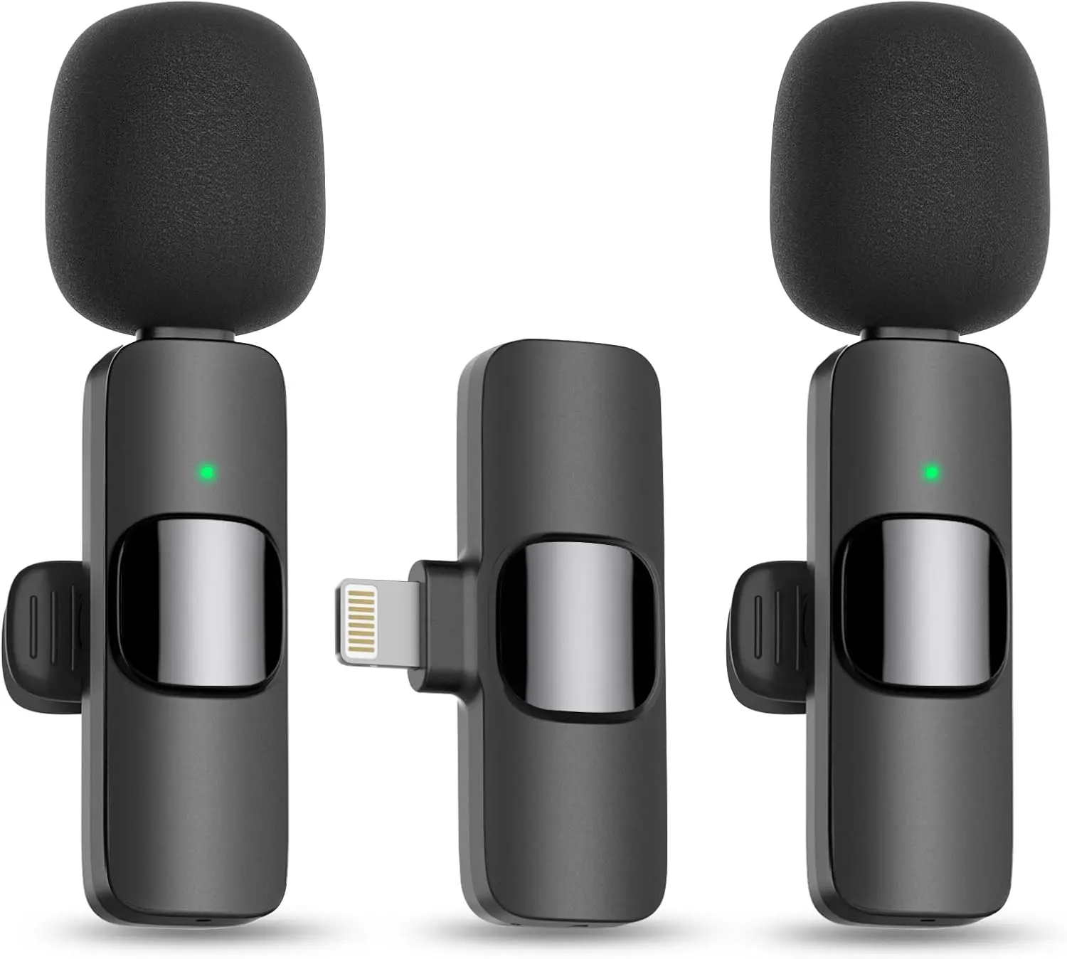 Wireless Mini Microphone for Type-C Phones, Bluetooth Lapel Mic for Video Recording, Clip On Microphone for YouTube, TikTok, Vlogging, Live Streaming & Interview (Type-C / 2 Mics)