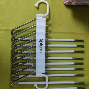 9 Layers Space Saving Clothes Hangers, Non Slip Foldable Pants Hangers, Durable for Closet Organizers and Storage, Home Organization