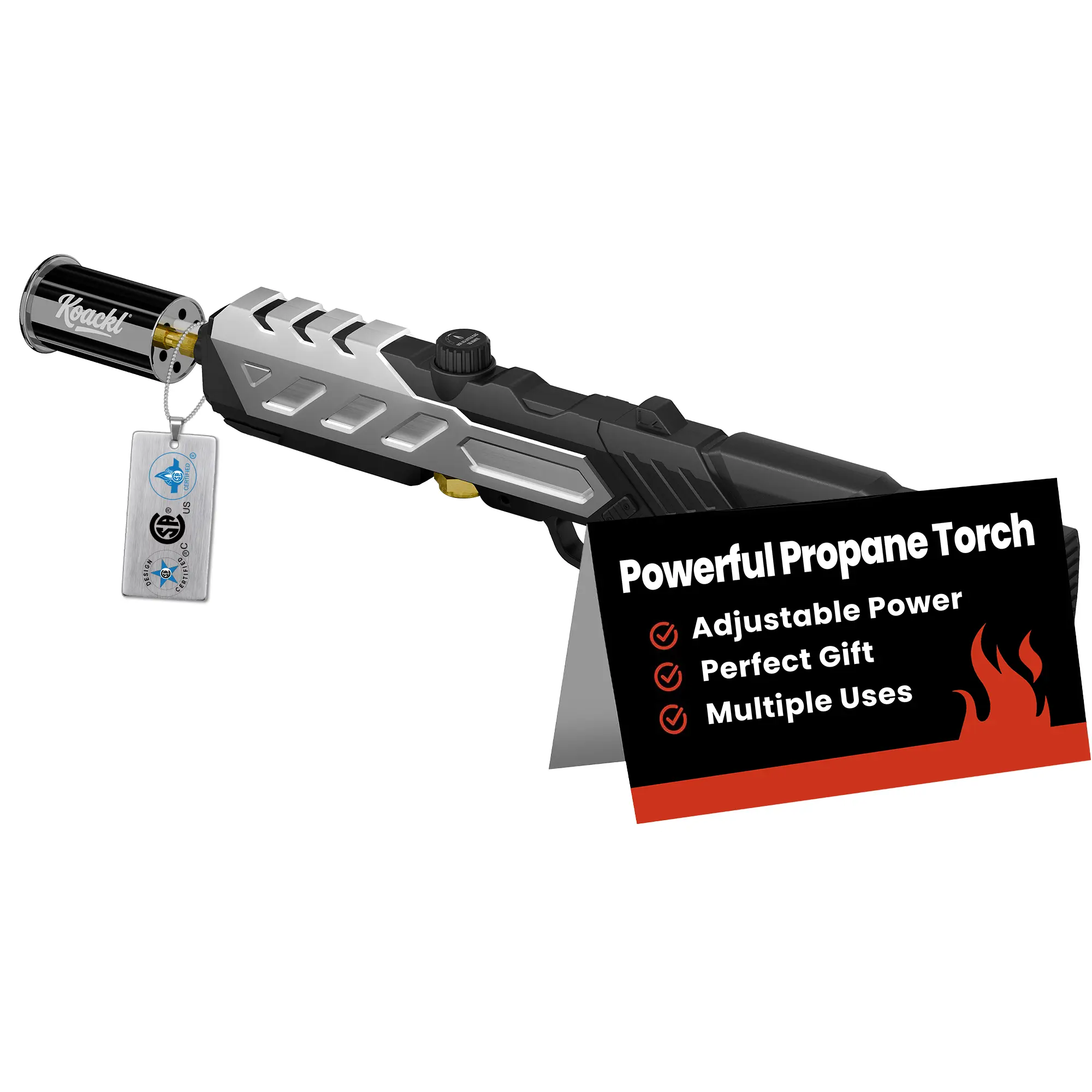 【HomeEssentials】KOACKL Powerful Blow Torch, 25.8" CSA Propane Torch, 2462°F Adjustable Flame Home Baking Supplies for BBQ Searing, Melting Ice, Camping, Welding, DIY, Gift for Man (Propane Torch Not Included)