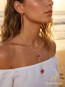 Stunning Pink Floral Jewelry Set | Ultimate Coquette Aesthetic | Must-Have Spring/Summer Accessories