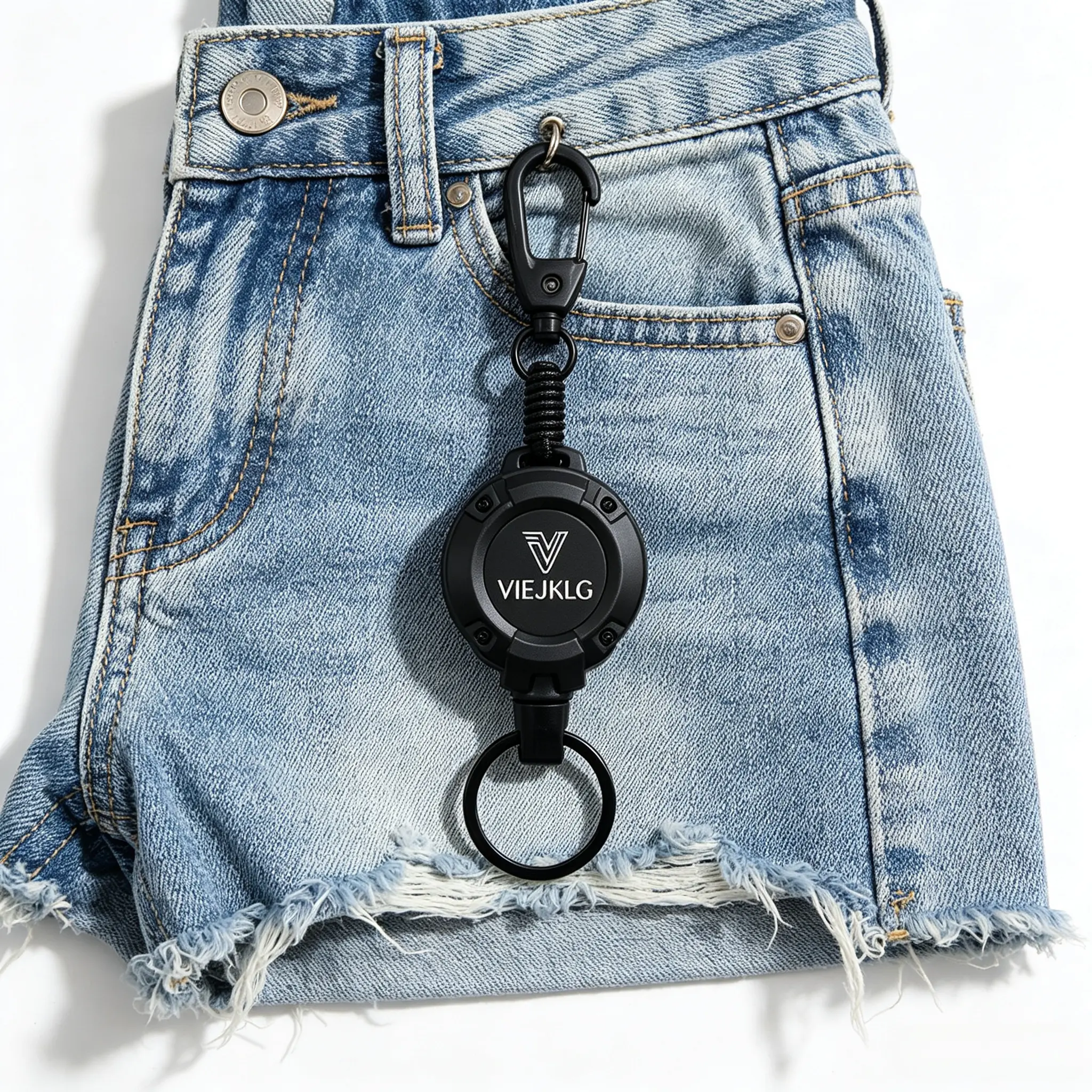 New Anti-Lost Retractable Key Lanyard, 3-in-1 Buckle with High Strength Steel Wire Loop Portable Outdoor Tool Accessory