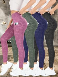 women's camo print high waist sports leggings, breathable comfortable skinny pants, ladies sportswear for indoor outdoor wear, bottom