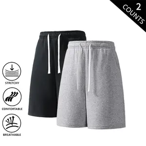 Men’s American Vintage Sports Bermuda Shorts, 2-Pack – Loose Straight Cut, Breathable and Comfortable Casual Wear