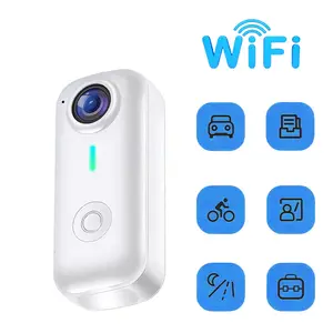 Thumb action Camera 1080P HD Outdoor Sports Camera with Magnetic Backplate WiFi Connection Loop Recording 3 Functions Audio Video Photo for 100+ Sports Skiing Hiking Tennis Travel and EDM Festival with 32G TF Card Support