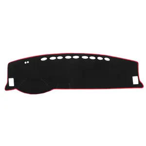 Car Dashboard Cover Mat Compatible for Toyota Highlander 2001-2007, Protective Polyester Black Red Center Console Interior Trim Dash Board Mat