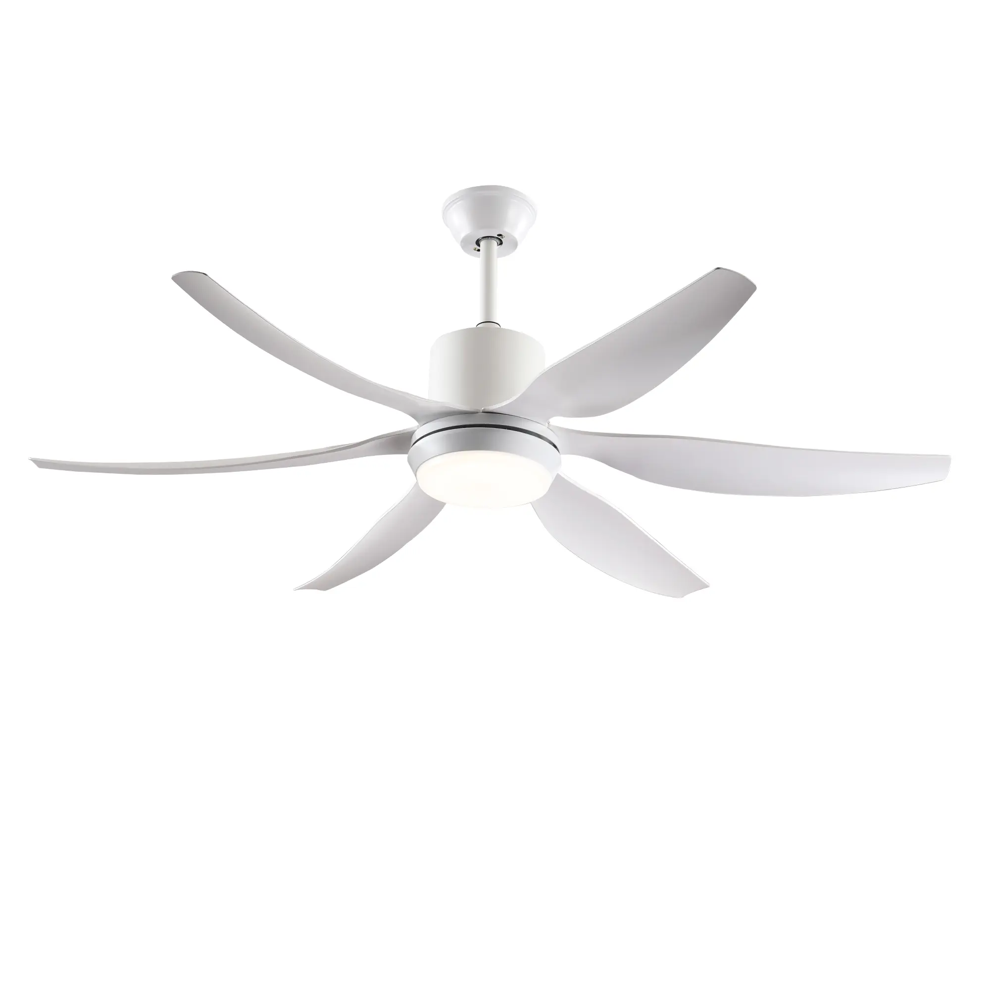 NookNova 56" Diameter ABS-Metal Fan-Light Combo, Large White Airflow + Light Unit with Dimmable LED, 6-Speed Remote Control, Reversible Function for Porch, Garage