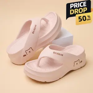 Women's versatile and fashionable flip-flops, soft soles with cute bear patterns - EVA material,casual,comfortable, breathable and non-slip slippers, beach and home sandals, suitable for indoor and outdoor wear, walking shoes Footwear Girl Summer Flipflop