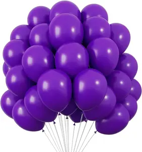 120pcs Dark Purple Balloons 12 Inches Latex Balloons, Matte Dark Purple Balloons for Birthday Baby Shower Graduation Anniversary Wedding Party Supplies Arch Garland Decoration