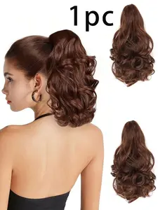 Women's 10 Inch Synthetic Wavy Curly Ponytail Extension, Curled Clip-In Hairpiece, Easy Daily Use, Natural Look, Suitable for All Seasons, Clip Hair Extensions, Synthetic Hairpieces