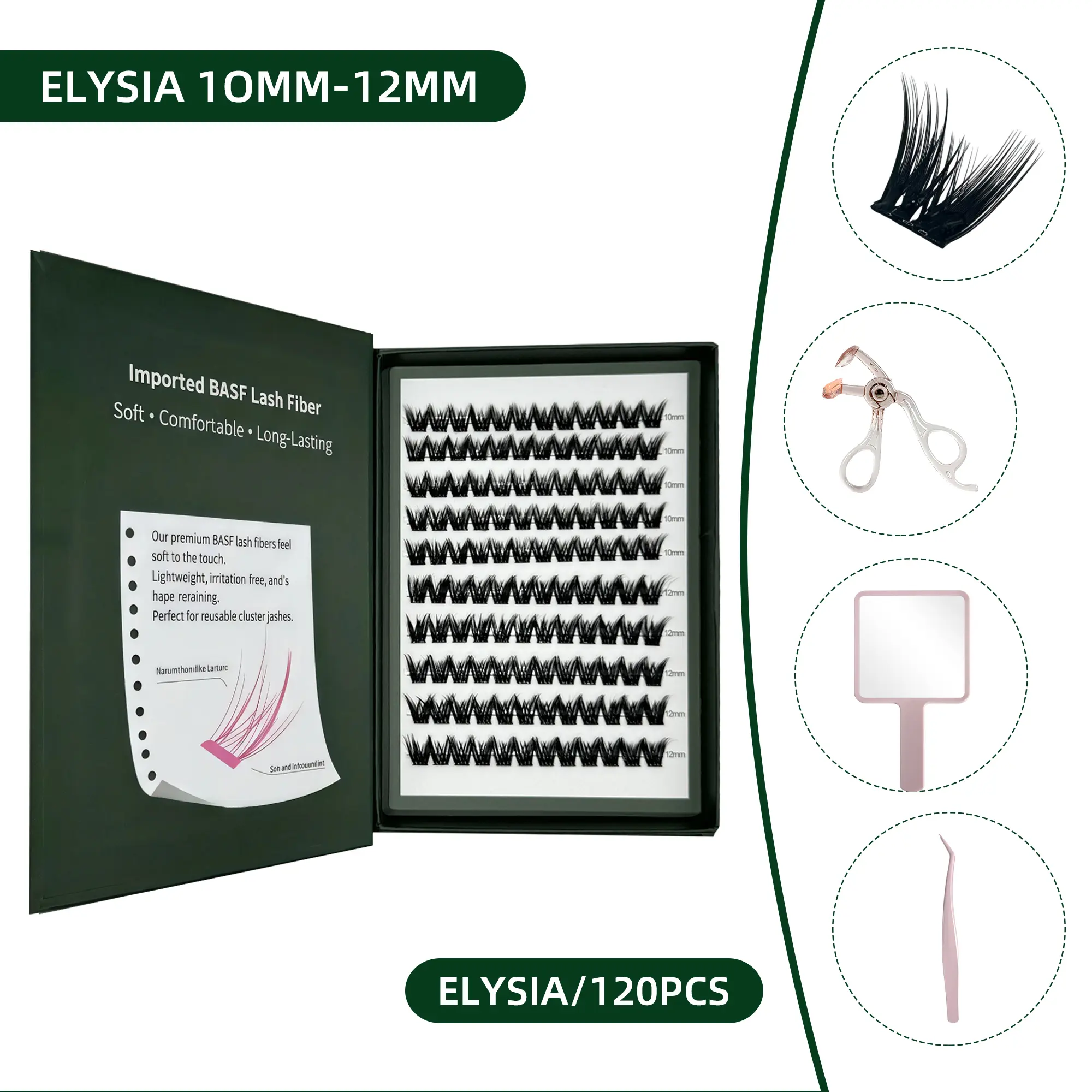 DORMI NO-GLUE lash Extension Kit-Lightweight，Spiky Manga, Bold & Eye-Opening B