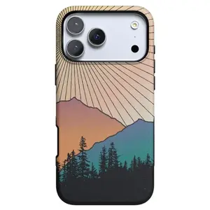 Mountain Sunset Phone Case, Golden Hour Nature Pattern Design, Scenic Aesthetic Protective Cover, Trendy Gift