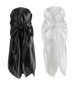 35 Inch Silk Head Scarf 2 Pcs Large Square Neck Scarf Sleeping Hair Wrapping Satin Scarf for Women Satin Silk