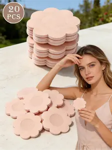 20 pieces of disposable nipple covers for women, seamless chest stickers, adhesive bras, women's underwear accessories, strapless bras, anti-bump, anti-friction, suitable for wedding dresses, marathons, business trips and travels.