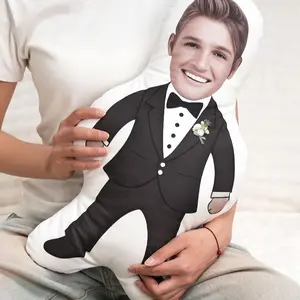 Personalized Groom Pillow – Custom Photo Cushion for Bachelorette or Bridal Shower – Unique Wedding Party Gift & Decor