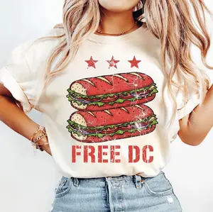 Free DC Statehood TShirt - Sweatshirt - Hoodie, Sandwiches DC Flag Shirt, Political Statement Shirt, Anti Trump Shirt, Unisex Activism Tee, Full Sizes