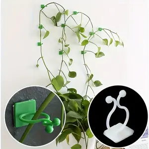 10counts-Self-Adhesive Plant Climbing Wall Fasteners, Tied Fixtures, Vine Buckle Hooks with Easy Fixation for Garden Plant Wall Climbing Vine Clips
