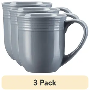 (3 pack) Chiara Stoneware 16.5-oz Gray Mug