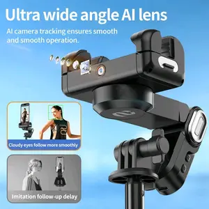 AOCHUAN 1-Axis Handheld Gimbal Stabilizer Selfie Stick with AI Camera Tracking, Cloud Eyes, and Gesture Operation for Smartphones and Cellphones