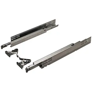 Salice Futura 1 Pair Soft-Close Full-Extension Undermount Drawer Slides with front Clips | 75 lbs Capacity