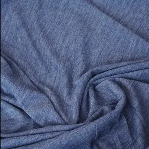 Soft Wool Knitted Fabric Blue, Soft Skin-Friendly Material, Width 155cm, Ideal for T-Shirt Making, Comfortable and Durable