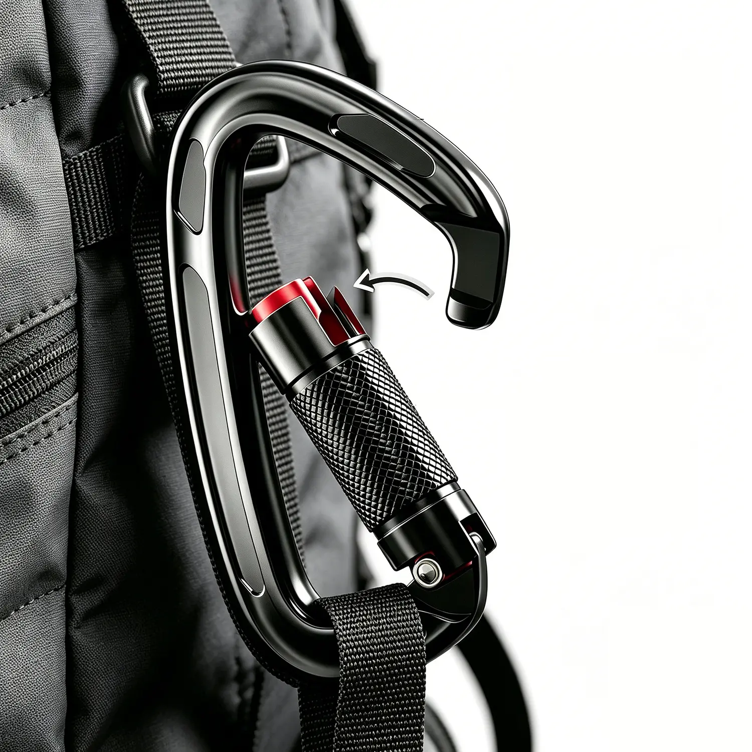 24KN Auto-Lock Carabiner - Aviation Aluminum D-Shape Buckle, Outdoor Rock Climbing Sports & Leisure Recreation Equipment Accessory