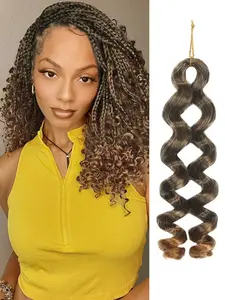 Available in Blonde and Brown. 12-inch French Puffy Curly Crochet Braids, 75g/pack. Short Bohemian Curly Knotless Braids & Spiral Crochet Hair Extensions. Comfortable, natural, and easy to wear. Perfect for women's daily wear, holiday, and parties.