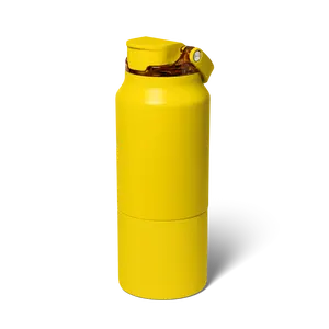 BrüMate Rise 35oz Stainless Steel Water Bottle with Covered SoftSip Straw and Carry Handle | 100% Leakproof Insulated Water Bottle | Sip or Chug Modes | Silicone Sleeve Prevents Scratches and Dents