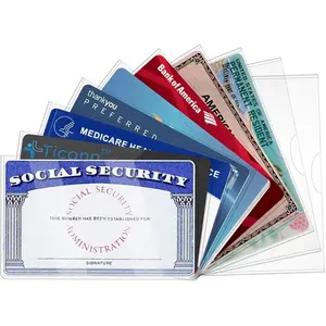 10 Pack Social Security Card Protector Medicare New Credit Card Holder,24 Mil Soft Clear Card for Waterproof SSN Card Protector，ID/Debit/Credit Card Covers (10)