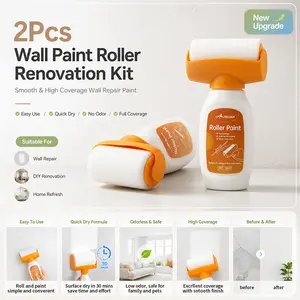 2pcs Premium Household Large Roller Water-Based Wall Repair Paint for Interior Walls White Latex Paint Easy Touch-Up